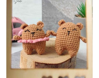 Crochet Bear Pattern: Amigurumi Keychain, Pocket Pet, Worry Doll (PDF Digital Download)