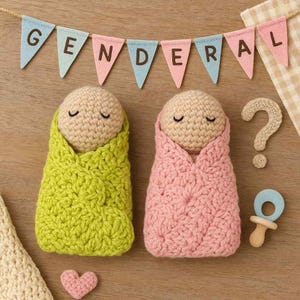 Crochet Baby Doll Pattern: Swaddle Doll, Gender Reveal, Pregnancy Announcement (PDF Digital Download) image 5
