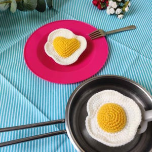Patrón de crochet: Huevo de crochet Sunny Stitch, amigurumi de comida, juguete de simulación, desayuno caprichoso, patrón sin costuras / Descarga digital en PDF