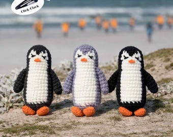 Crochet Penguin Click Clack Pattern: Amigurumi Fidget Toy, Stress Relief Pet (Instant Download)