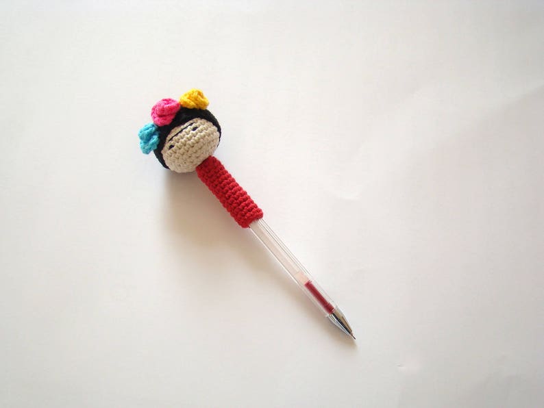 Crochet Frida Pencil Topper Pattern / PDF Digital Download image 5