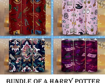 PACK OF 4 Inspired Harry Tumbler Wrap Potter Wizard Tumbler Wrap 20oz wrap Digital File Wrap