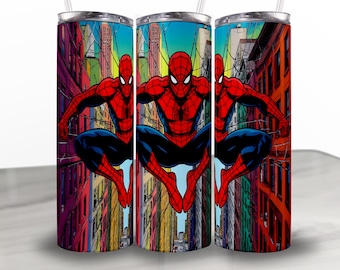 Spiderman Tumbler Wrap Instant Download - Spider man Tumbler 20 oz Wrap - Spider-man Png Digital Designs - Sublimation Tumbler