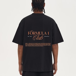 Formula 1 Club T-Shirt Black | F1 Streetwear Graphic Tee | Motorsport Racing Fan Shirt | Vintage Style Unisex Top