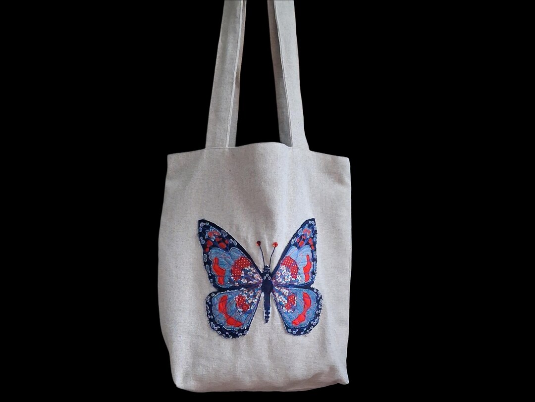 刺繍入り裏地アップリケトートバッグ - Etsy 日本