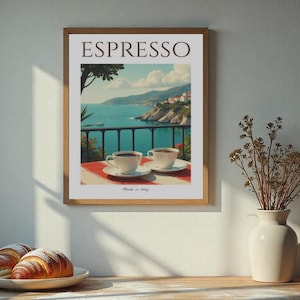 Chic Espresso Poster, Coffee Wall Art, Italian Decor, Coffee Aesthetic, Home Kitchen Poster, Gift for Coffee Lovers