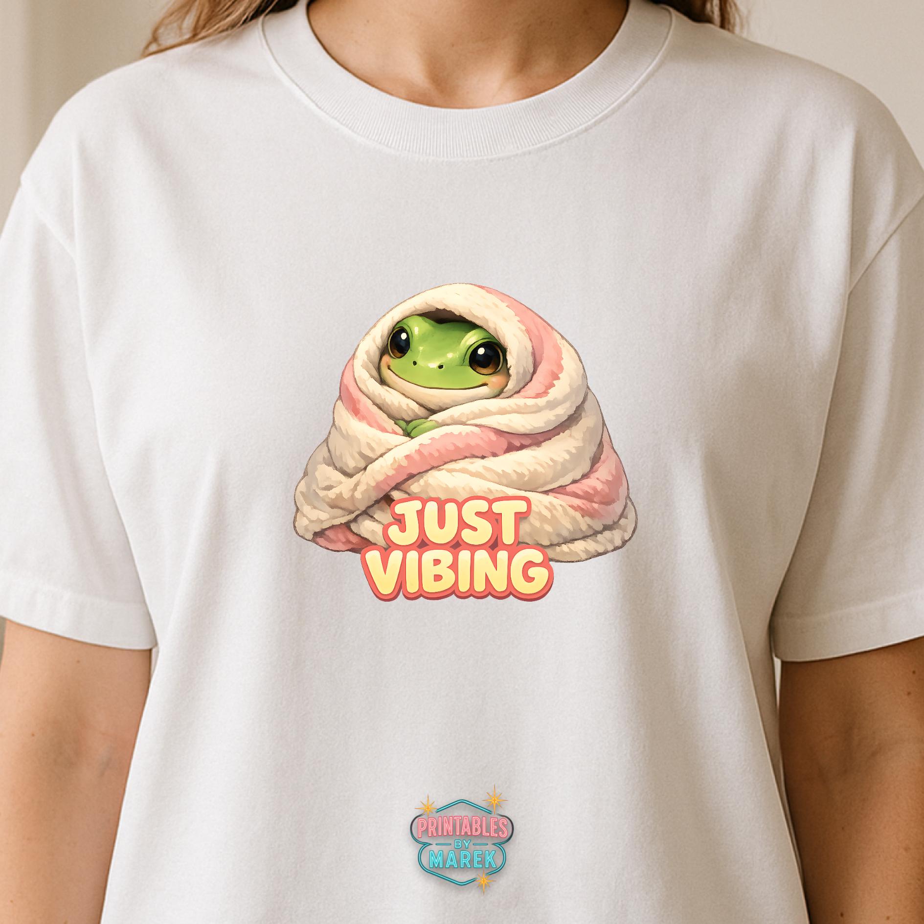 Just Vibing Frog PNG Cute Cozy Frog Transparent 4096x4096 Aesthetic ...
