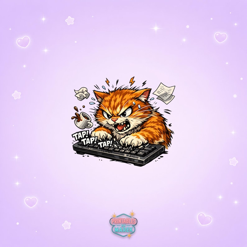 Rage Typing Cat PNG TAP Meme Angry Keyboard Cat Clipart Work Stress ...