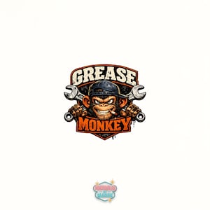 Grease Monkey PNG Funny Mechanic Monkey Design Garage Tools Graphic Transparent PNG High Resolution