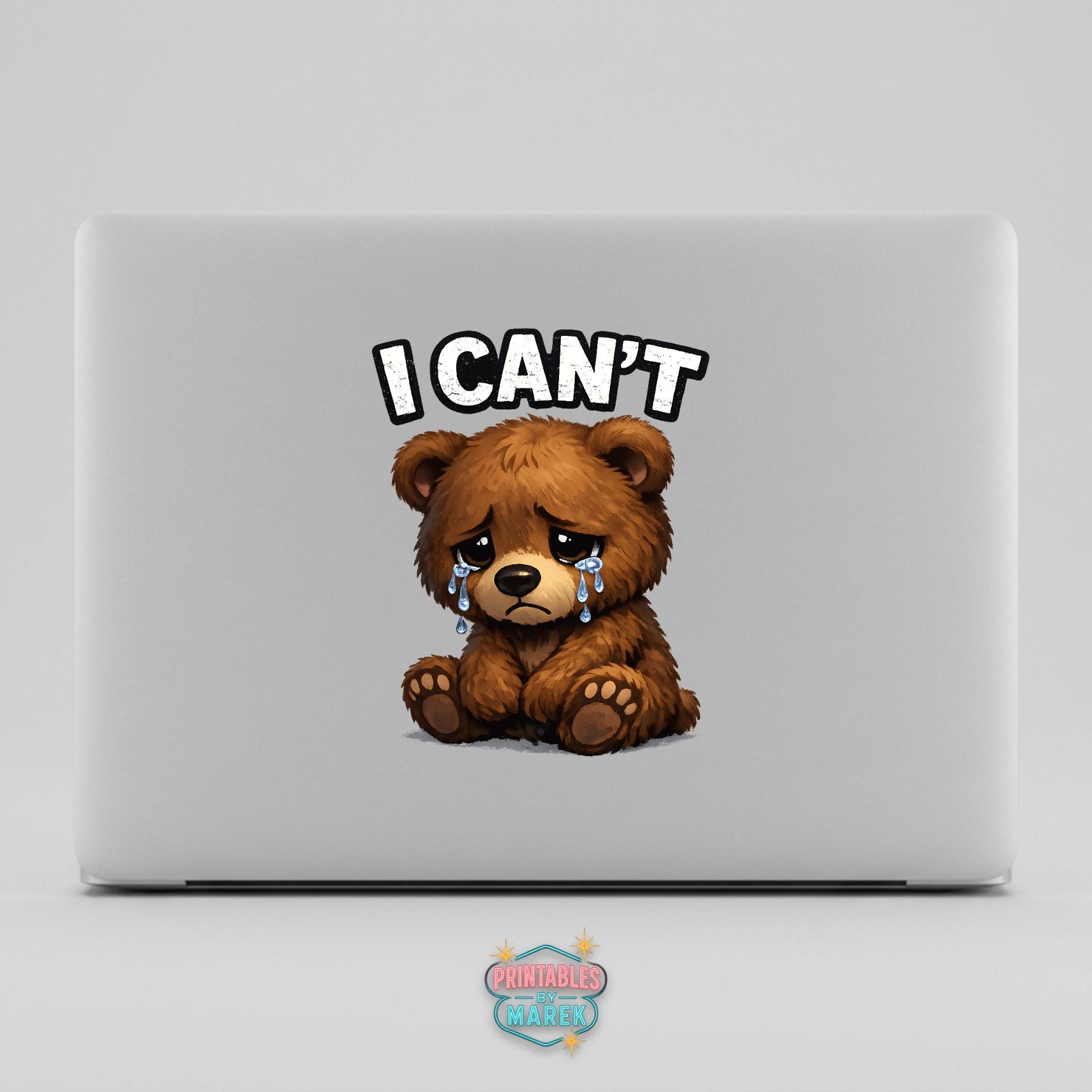 Sad Teddy Bear PNG “I Can’t” Crying Cute Bear Clipart Transparent ...