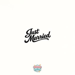 Recién casados PNG / Imágenes prediseñadas de texto de boda / Diseño de novios / Tipografía de matrimonio PNG / Diseño de camisa de boda