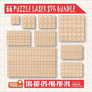 Puzzle Svg Templates, Jigsaw Puzzle Svg, Puzzle Cut template, Puzzle Piece Svg, Laser Cut Puzzle Svg, Puzzle Pieces, Glowforge Puzzle files