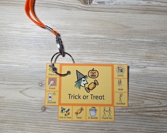 Trick or Treat Visual Support Lanyard I Halloween Communication Aid I SEN I Autism Friendly I Non-Verbal Support