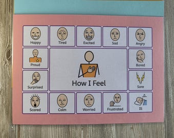 How I Feel Communication Board - Emotions Visual Support I Feelings Chart I SEN Emotion Regulation I Speech Therapy Resource