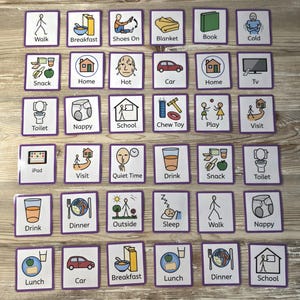 36 Customised Communication Cards - Personalised Visual Aids for Autism, Speech Therapy, SEND, PECs Symbols - Choose Size, Symbols