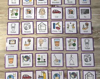 36 Customised Communication Cards - Personalised Visual Aids for Autism, Speech Therapy, SEND, PECs Symbols - Choose Size, Symbols