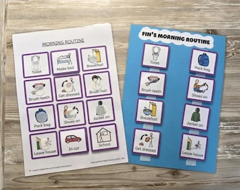 Personalised Morning Routine Board with Picture Communication Symbol Cards I Autism I SEN I Visual Supports I Morning Routine
