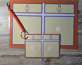 Matching A4 & Mini Now and Next Boards I Visual Support Routine Board I Choice of Colours