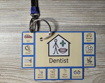Going to the Dentist Picture Communication Lanyard I Visual Support Cards I Autism SEN AAC Resource I Breakaway Lanyard Choice of Colours