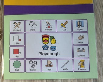 Playdough Communication Board - Choose Background Colour I Visual Support for Playtime I Speech Therapy Resource I SEN Communication Board