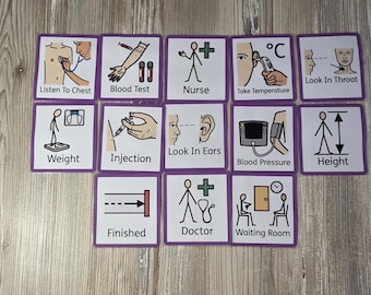 Going to the Doctor Visual Cards I Autism Communication Cards I Hook and Loop I Speech Therapy Aid I Visual Support