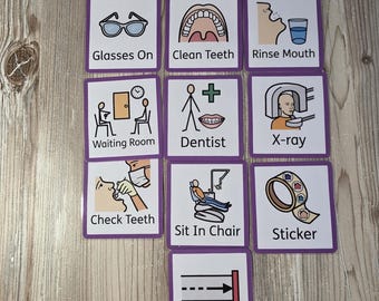 Going to the Dentist Visual Cards I Autism Communication I Picture Support I Hook and Loop I Visual Support I Communication Cards