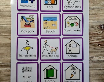 Custom Visual Symbol Cards: Autism Communication Aid with Hook and Loop I Non-Verbal I SEN I