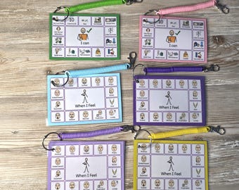 When I Feel I Can Keyring I Emotional Regulation Cards I Autism Visual Support I SEN Communication Keyring I Calm Down Strategies