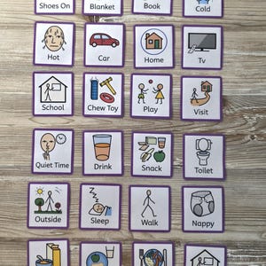 24 Customised Communication Cards - Personalised Visual Aids for Autism, Speech Therapy, SEND, PECs Symbols - Choose Size, Symbols
