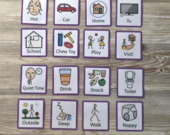 24 Customised Communication Cards - Personalised Visual Aids for Autism, Speech Therapy, SEND, PECs Symbols - Choose Size, Symbols