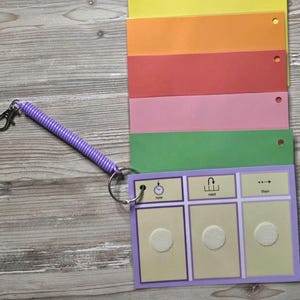 Mini Now Next Then Board with Keyring - Visual Routine and Transition Support - Choice of Colours - Compatible with 4cm Communication Cards
