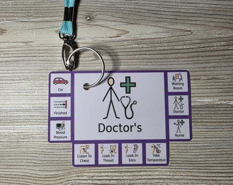 Going to the Doctor Picture Communication Lanyard I Visual Support Cards I Autism SEN AAC Resource I Breakaway Lanyard Choice of Colours