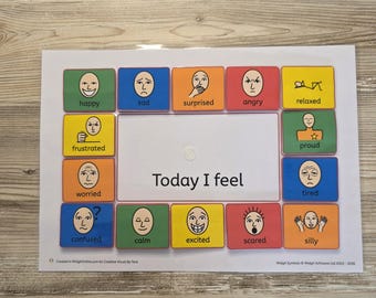 Emotions Board for Kids I Feelings Communication Board I Autism Visual Support I SEN Emotional Regulation Chart I Today I Feel Board