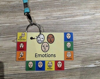 Emotions Visual Support Lanyard - Communication Aid for Non-Verbal Children, Picture Communication, SEN, Autism, Anxiety