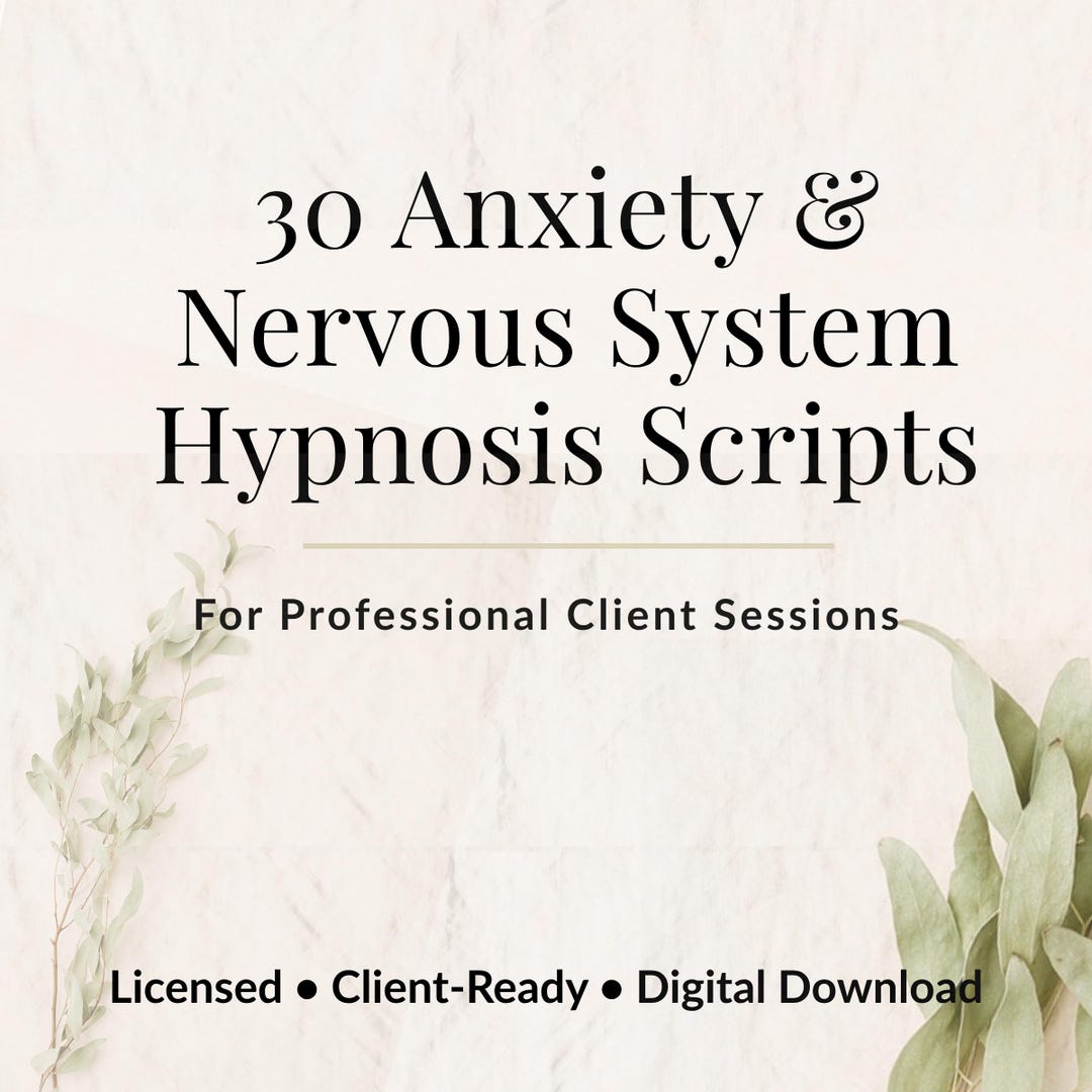 Hypnotherapy Scripts for Anxiety & Nervous System Regulation | 30 ...