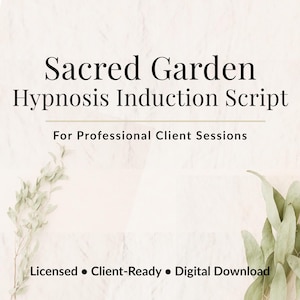 Sacred Garden Hypnose Schrift | Wellness Praktizierende Einführung (Digitaler Download)