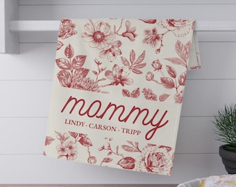 Toalla de cocina personalizada para mamá, recuerdo de los niños / Nombres de los niños para el primer Día de la Madre / Regalo para mamá / Regalo para mamá y esposa 2026