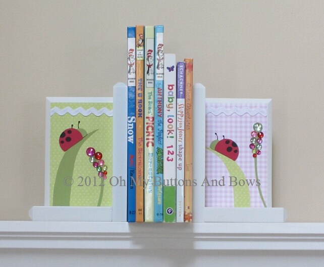 Lady Bug Childrens Bookends . Boutique Bookends. Custom Etsy