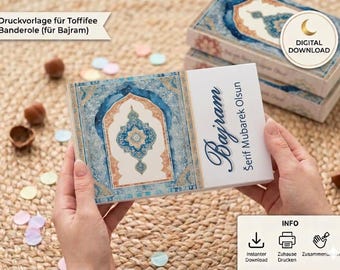 Toffifee banderole Eid al-Adha gift Bajram Serif Mubarek Olsun, digital download, Eid Mubarak, printable template, party favor