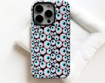 Curious Eyes Phone Case, Creepy Goth Eyes Cool Cthulhu Tentacles Ghost Eyeball,For iphone 17-11 Pro Max,Samsung S30-20 FE Ultra,Magsafe