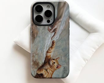 Renaissance Cat Phone Case,Cute Orange Cat,Adam the Orange Cat,Funny Classic Art,iPhone 17 16 15 14 13 12 11Pro,Samsung S30 S25 S24 S23 S22