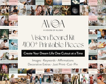 Printable Vision Board Kit | Elegant Goal Setting, Affirmations & Manifestation Tool (PDF Download)