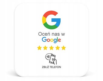 Pegatina NFC cuadrada para reseñas de Google (12×12 cm) - "Valóranos en Google", resistente al agua