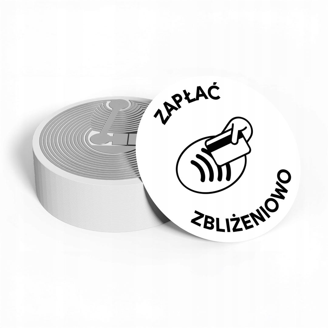NFC “tap to Pay” – White or Black Self-adhesive Sticker for Contactless ...