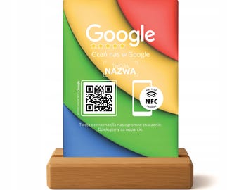 Presentador de Google personalizado con QR y NFC: apóyate con el nombre de tu empresa