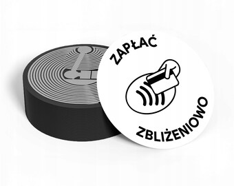 NFC “Tap to Pay” – white or black anti-metal self-adhesive sticker for contactless payments (NTAG213)