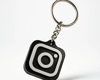 Llaveros NFC de Instagram, negros con logo blanco o rosa: accesorios personalizados para tu perfil de Instagram