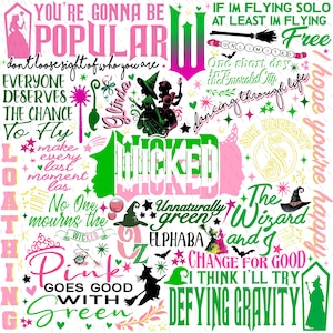 Collage geïnspireerd door Wicked, digitale bestanden voor t-shirts, kussens, dekens en meer!