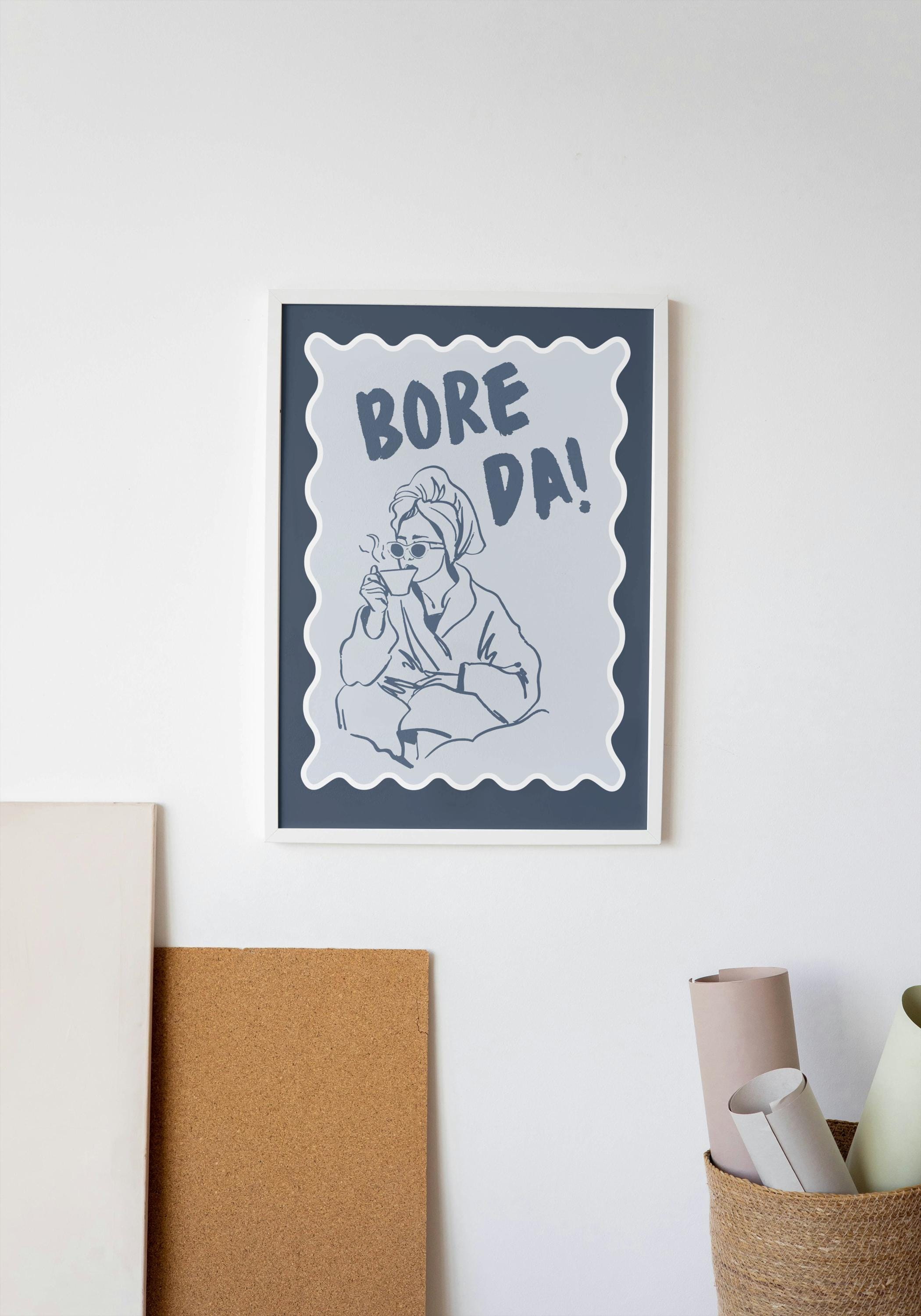 Bore Da - Illustrated Welsh Print | Welsh Wall Art | Minimalist Welsh ...
