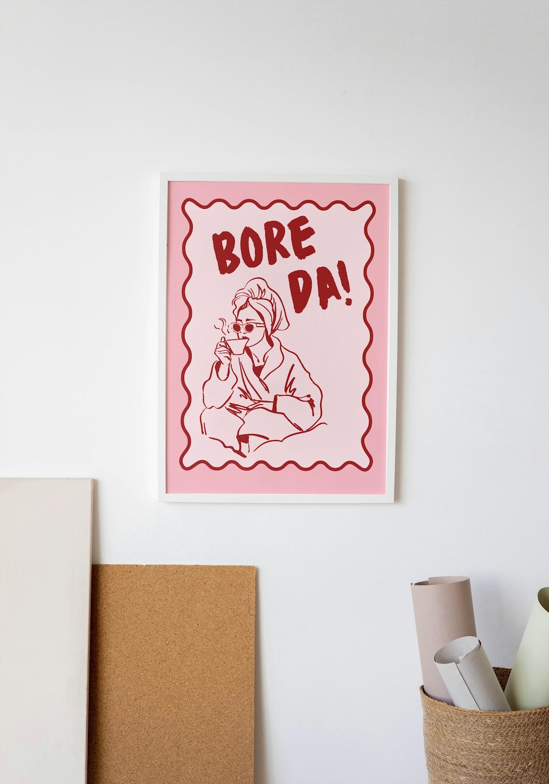 Bore Da - Illustrated Welsh Print | Welsh Wall Art | Minimalist Welsh ...